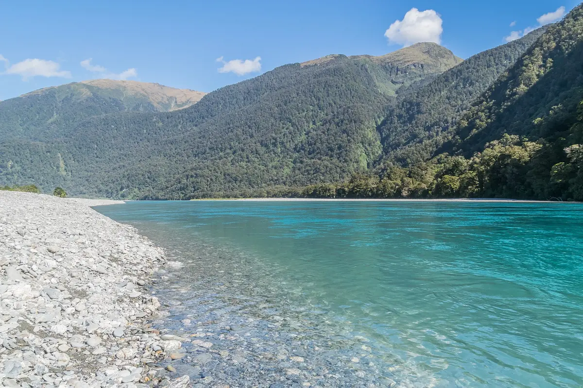 A gravel bank on the Haast River